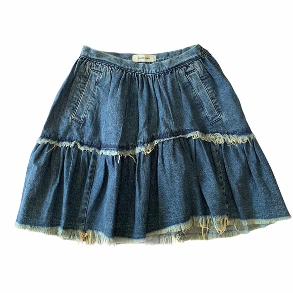 Rachel Comey Denim Crinoline Skirt Raw Hem  Sz 2 - Picture 2 of 7